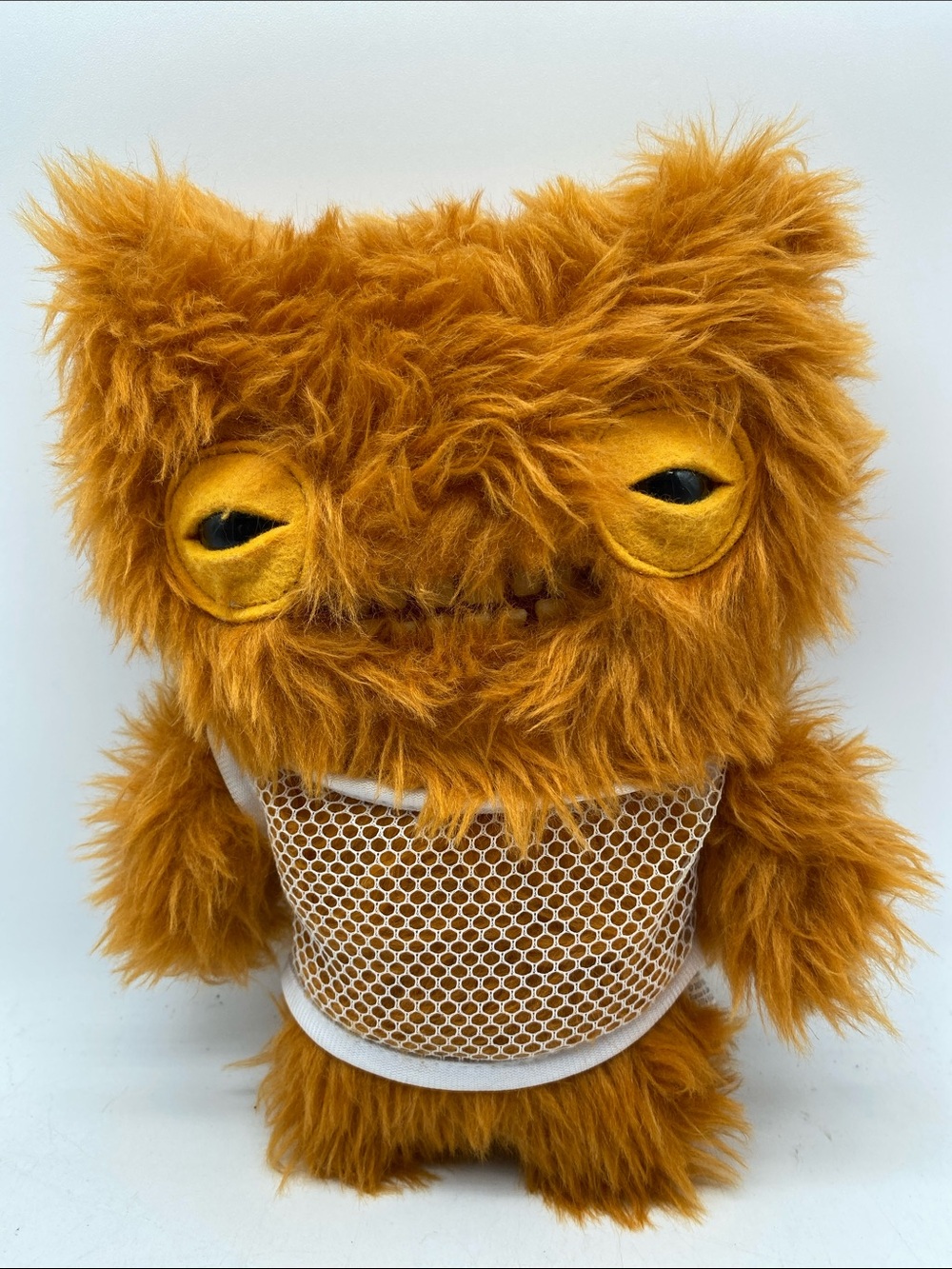 Fuggler Vacay Vibes Fuzzy Golden Brown Monster Plush Mesh Vest Spin Master 9”